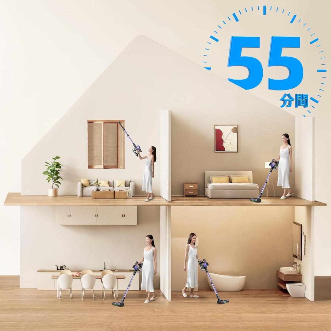 新品 未開封 コードレス掃除機 90Kpa 強力吸引 自立式 軽量 LED