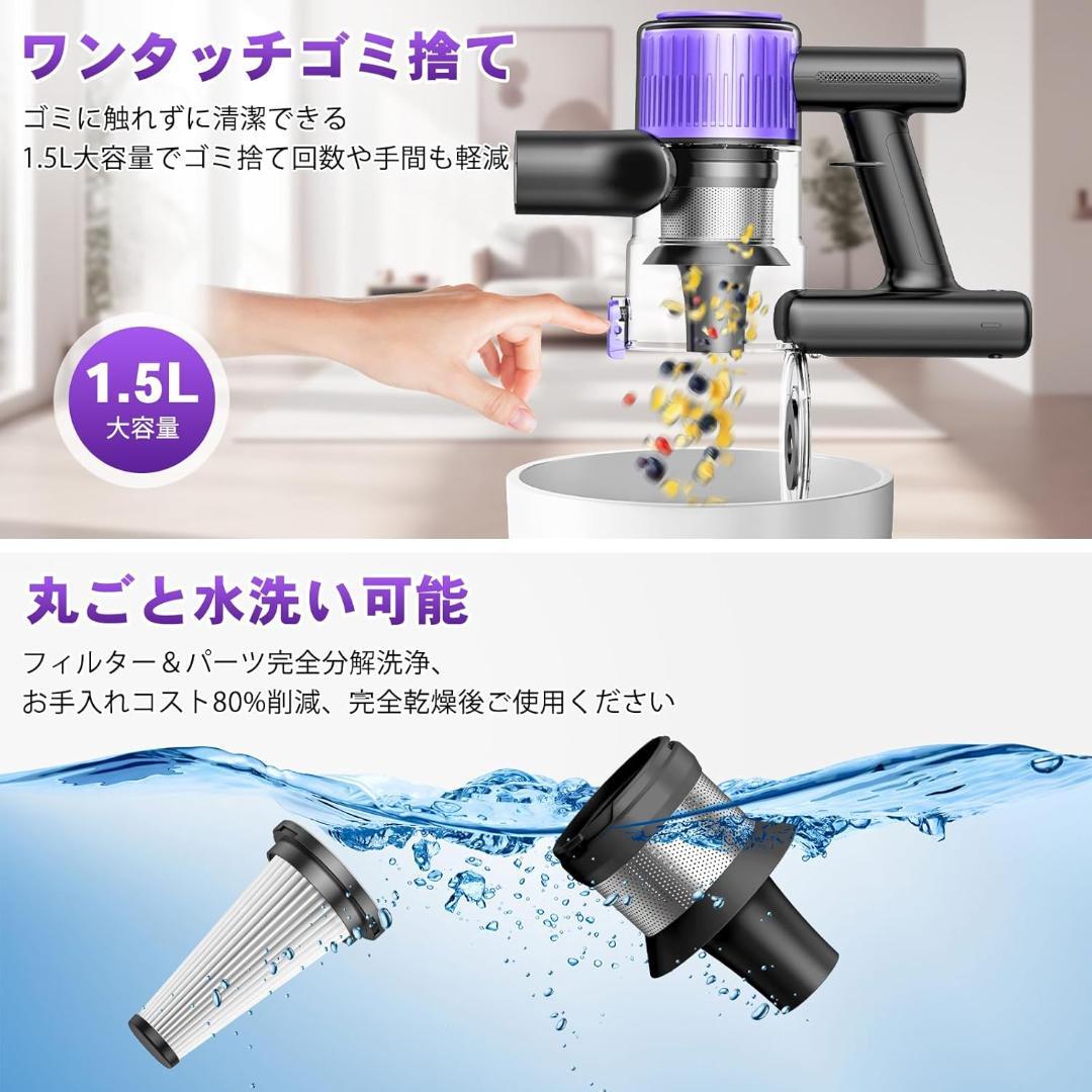 新品 未開封 コードレス掃除機 90Kpa 強力吸引 自立式 軽量 LED