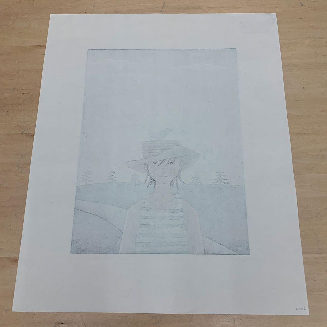 鈴木敦子「小さな森」2006年　限定25 木版画