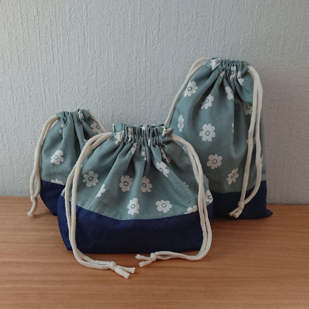 ハンドメイド入園入学準備☆花柄×デニム