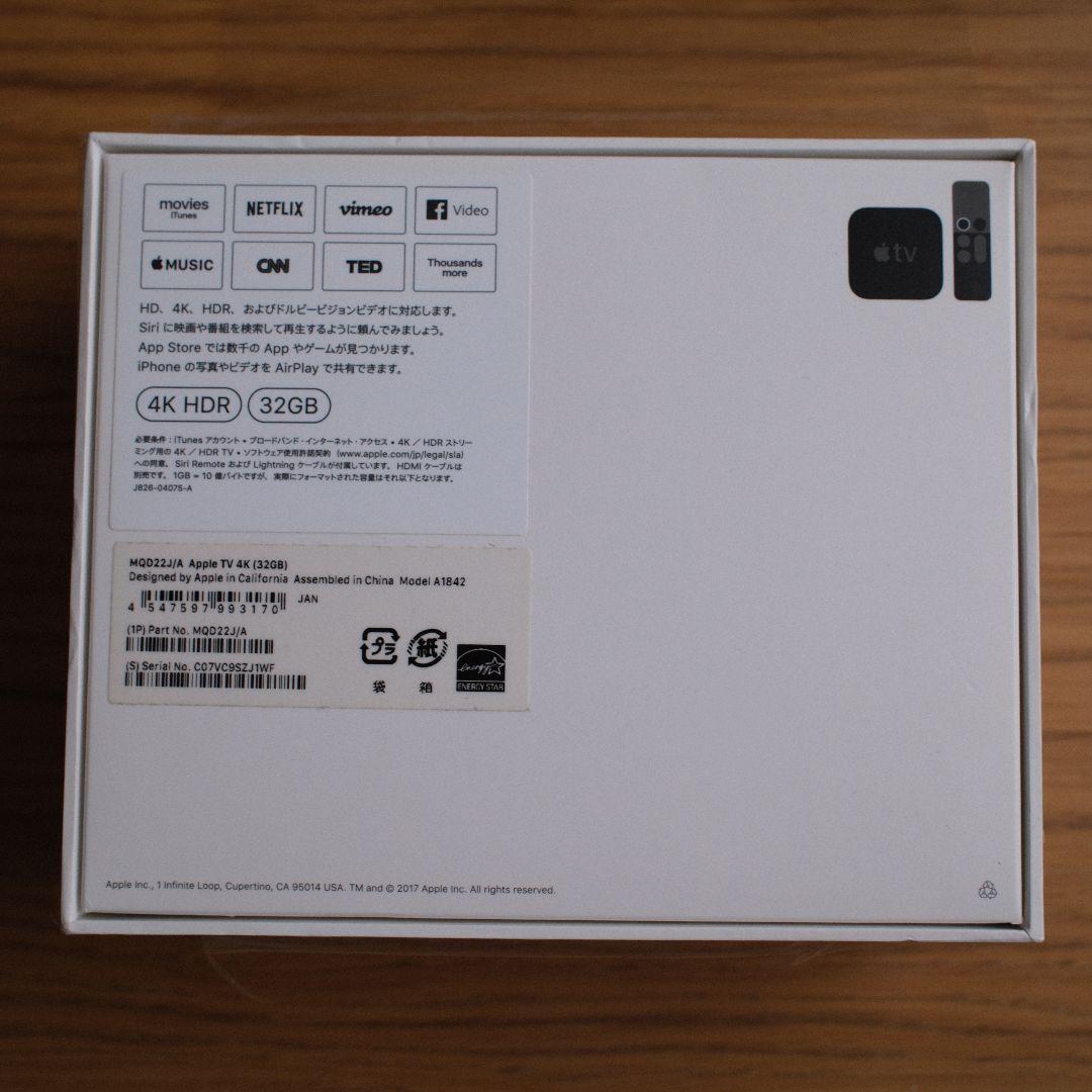 テレビ Apple TV 4K (32GB) MQD22J/J A1842