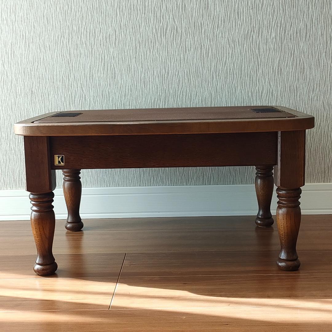 〈美品〉キツツキ　飛騨産業　オットマン　スツール　花柄　ろくろ