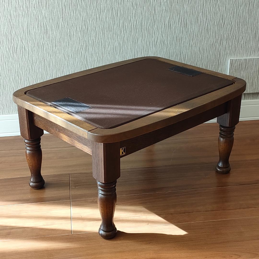 〈美品〉キツツキ　飛騨産業　オットマン　スツール　花柄　ろくろ