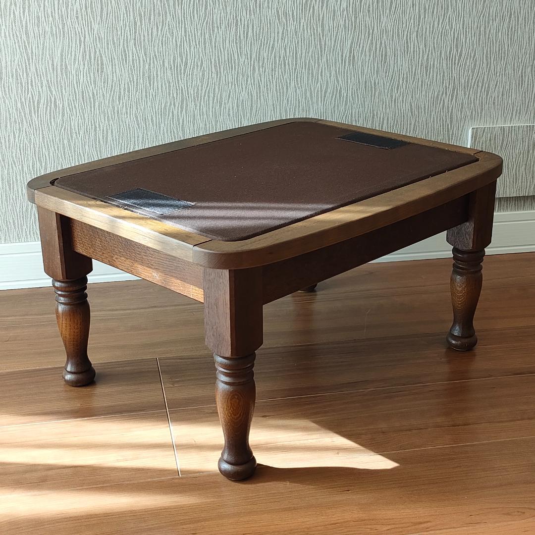 〈美品〉キツツキ　飛騨産業　オットマン　スツール　花柄　ろくろ