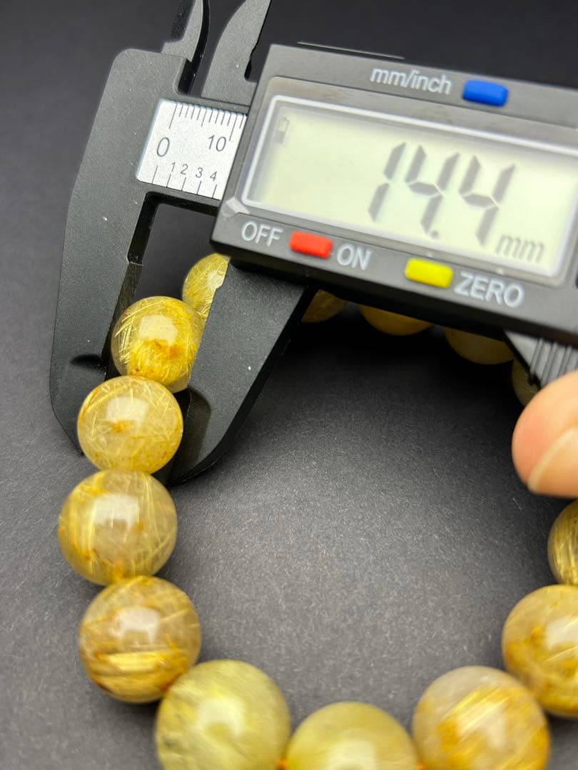 金運最強‼️黄金色❣️大玉14mm‼️ルチル ‼️金針最強‼️タイチンルチルみっしり‼️