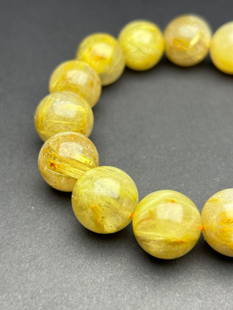 金運最強‼️黄金色❣️大玉14mm‼️ルチル ‼️金針最強‼️タイチンルチルみっしり‼️