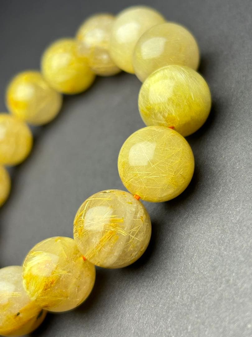 金運最強‼️黄金色❣️大玉14mm‼️ルチル ‼️金針最強‼️タイチンルチルみっしり‼️