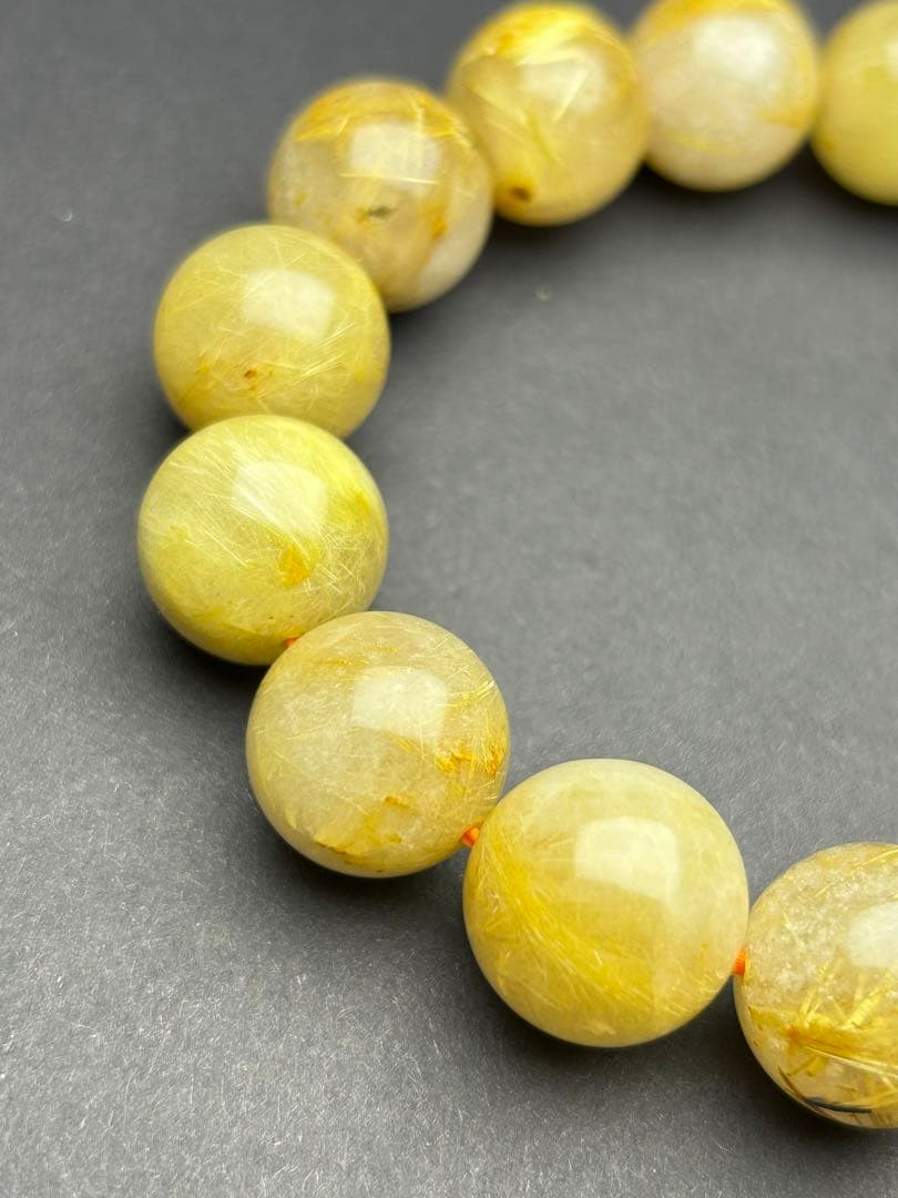 金運最強‼️黄金色❣️大玉14mm‼️ルチル ‼️金針最強‼️タイチンルチルみっしり‼️