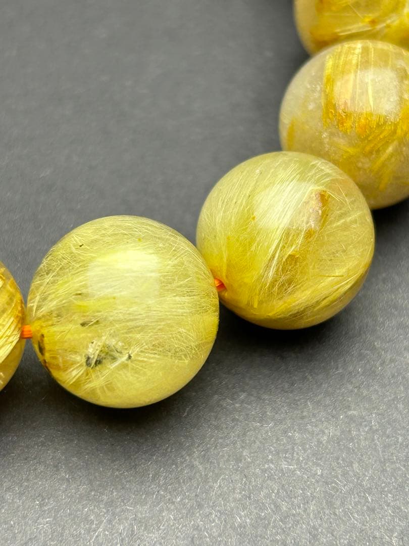 金運最強‼️黄金色❣️大玉14mm‼️ルチル ‼️金針最強‼️タイチンルチルみっしり‼️