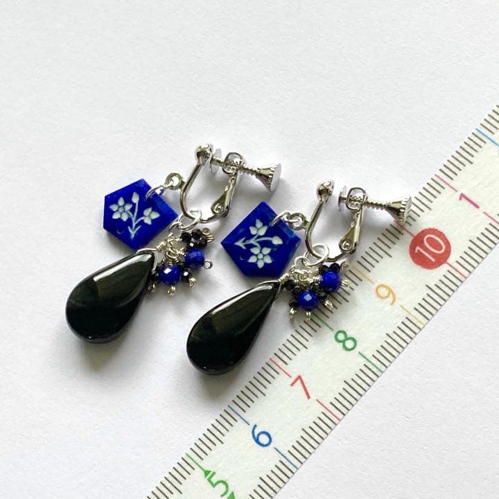 ご検討中 ＊ silver925 ラピスラズリ オニキス イヤリング ＊