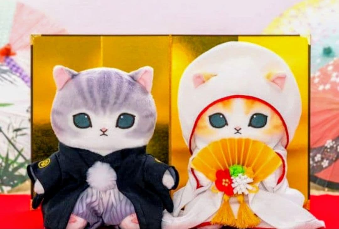 （新製品がおまけ付！）mofusand 受注生産！和装ウェディングペアぬいぐるみ