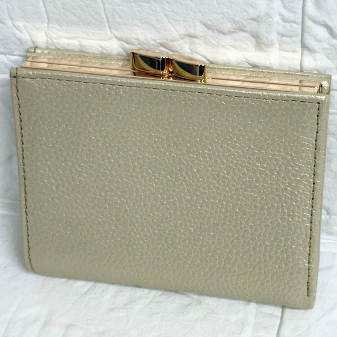 【皇室財布】菊の御紋 がま口財布 ゴールド 高級牛革 新品未使用 箱付き