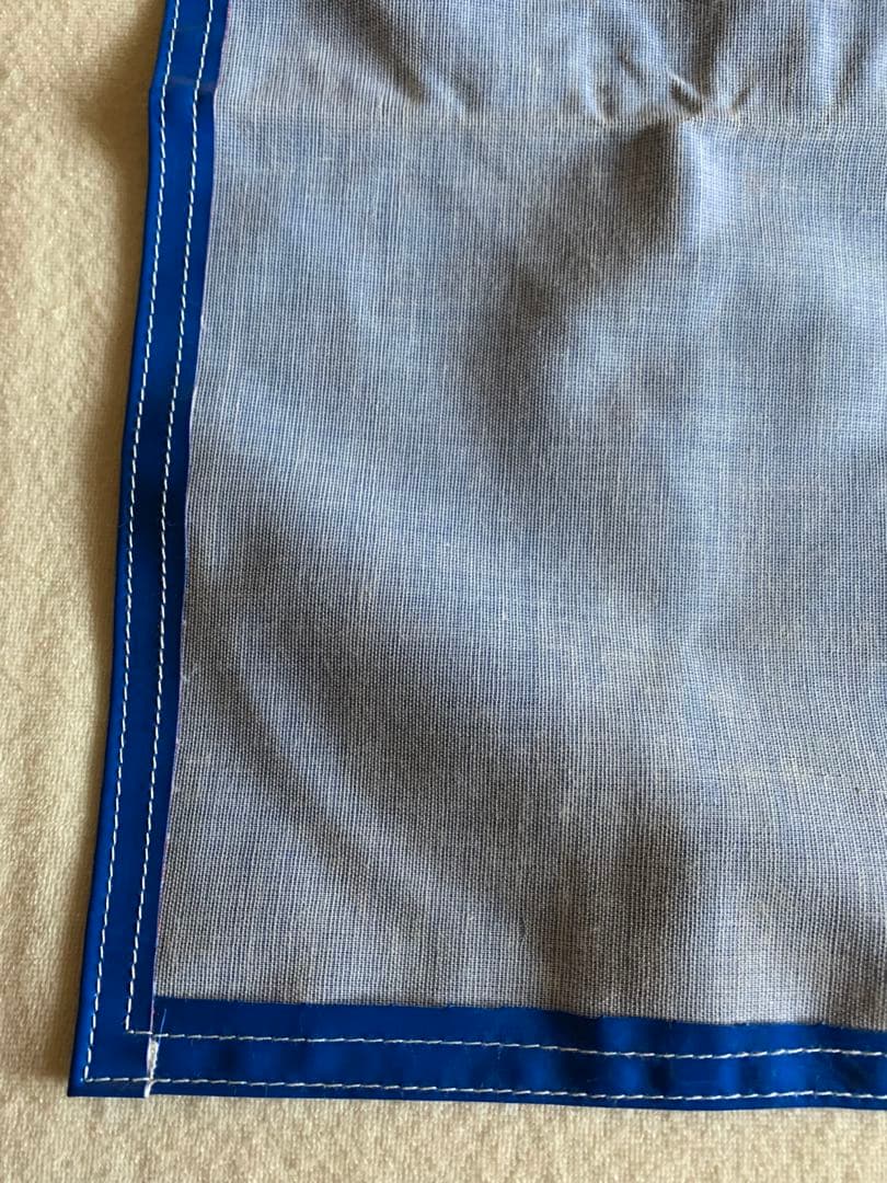 防水エプロン フロントポケット付き エナメル ブルー