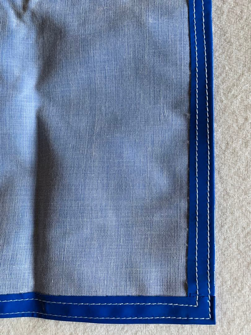 防水エプロン フロントポケット付き エナメル ブルー