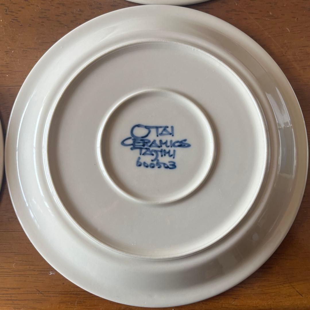 OTAI CERAMICS TAJIMI 多治見　小田井窯　丸皿　食パン皿　６枚