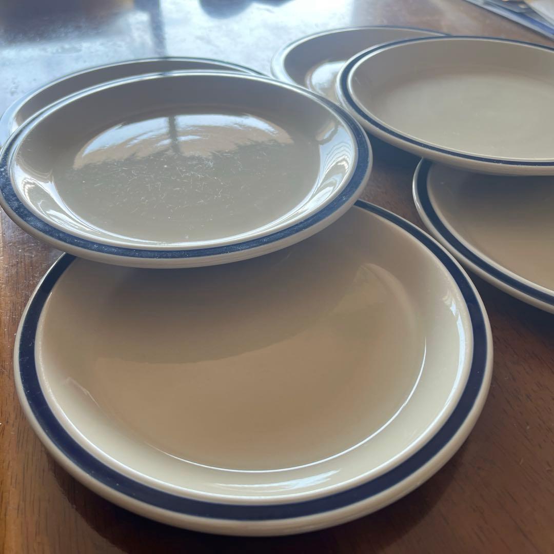 OTAI CERAMICS TAJIMI 多治見　小田井窯　丸皿　食パン皿　６枚