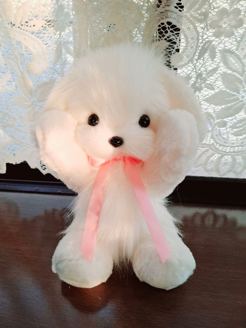 3.ぬいぐるみ、テディマルチーズ、犬、ハンドメイド、オリジナル、白