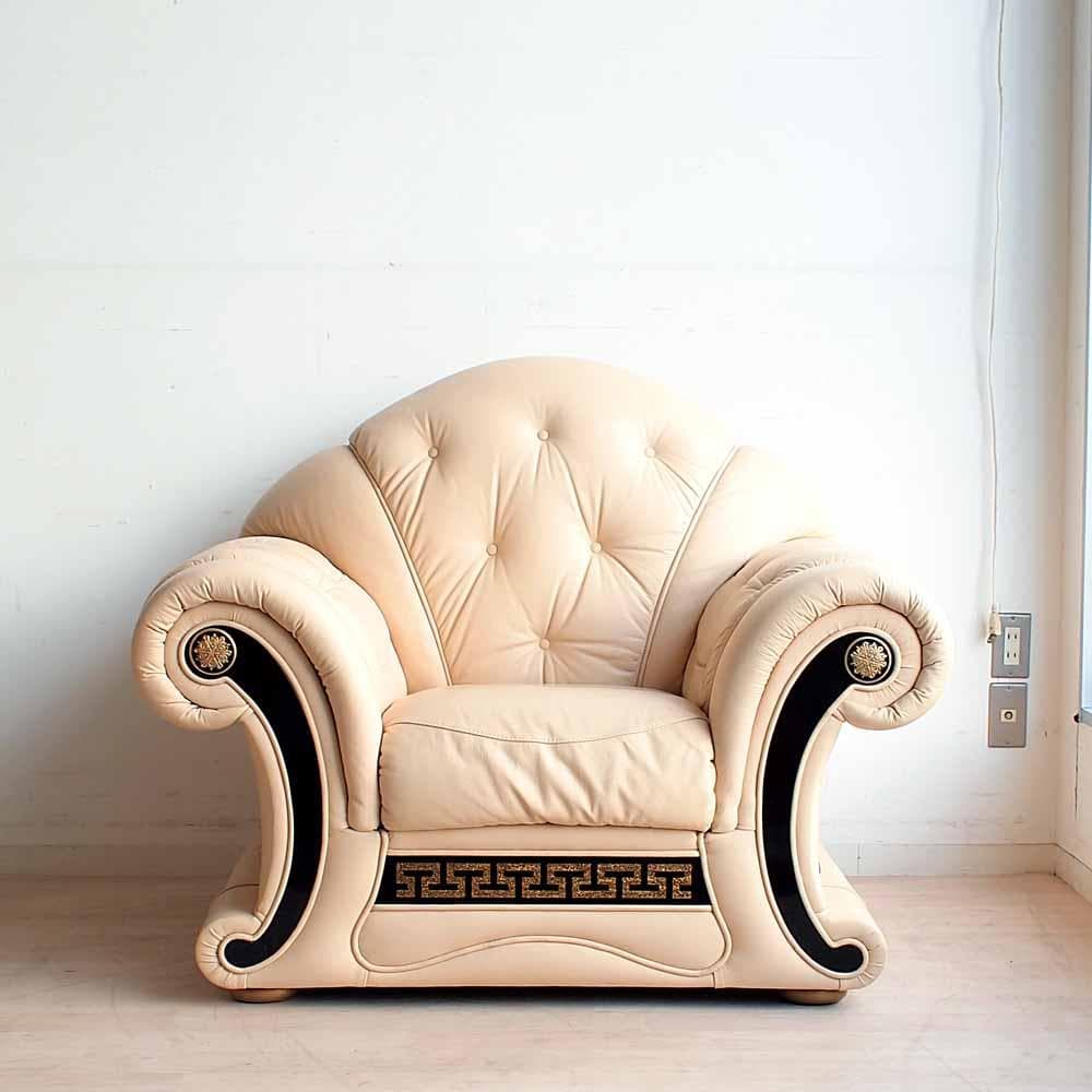 イタリア CARTEI 本革ソファ 1人掛け エレガント ZR24327