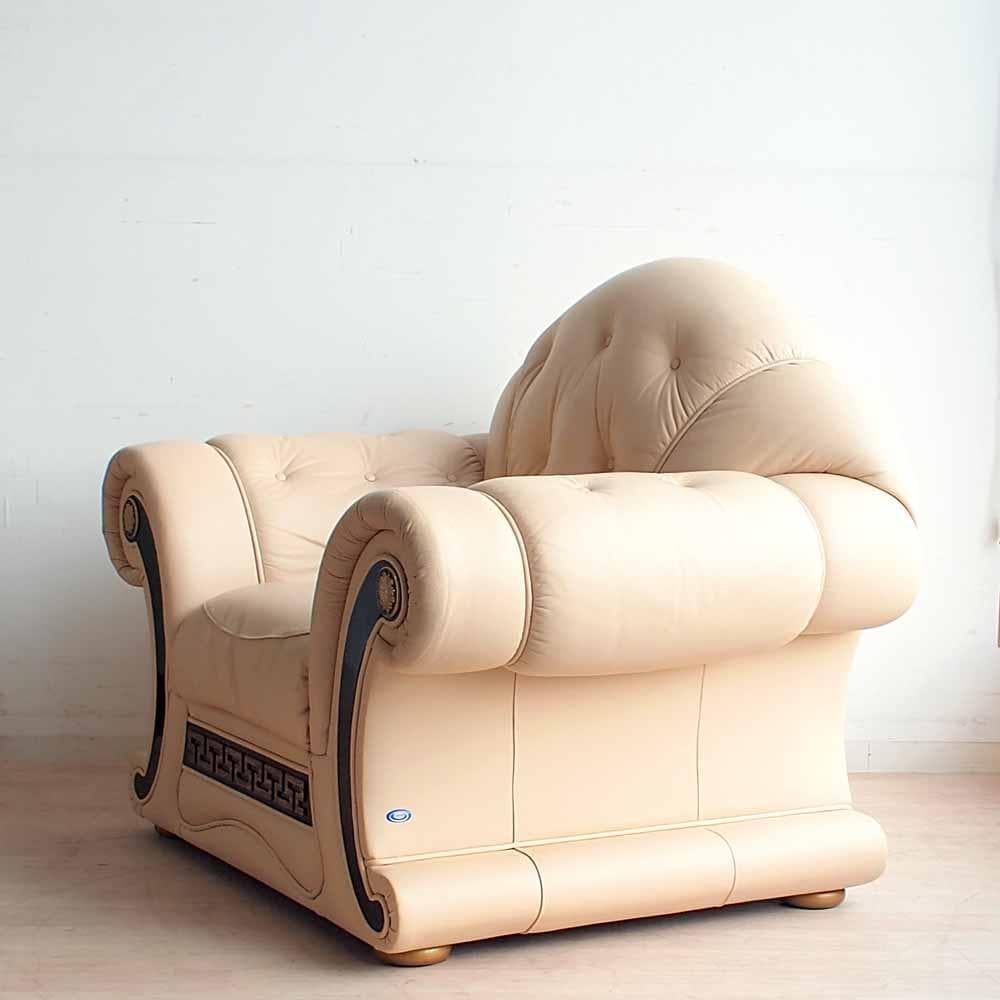 イタリア CARTEI 本革ソファ 1人掛け エレガント ZR24327