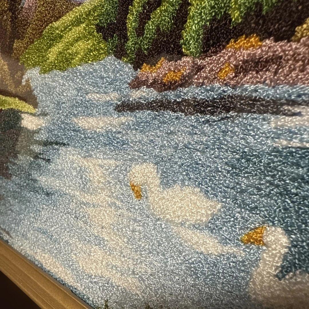 ★超美品★【刺繍風景画】約40cm x 30cm 『見事な刺繍でございます』