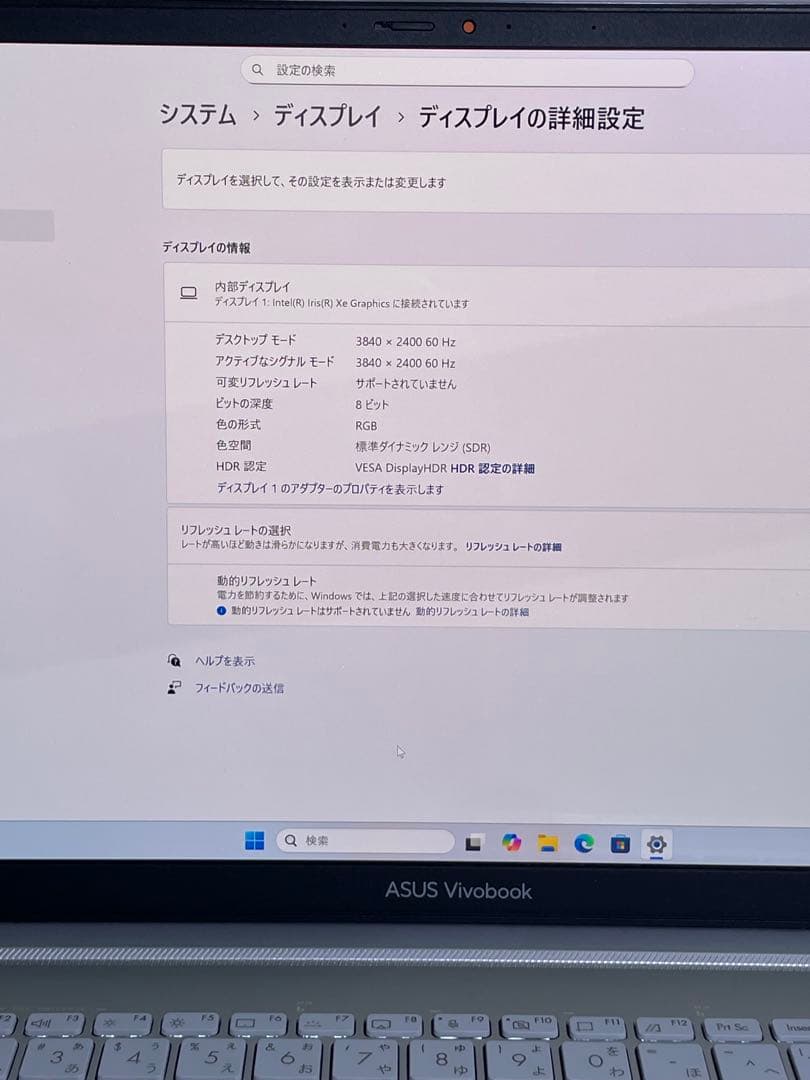 Windowsノート本体 ASUS Vivobook X7600 i7-11370H RTX3050 4K