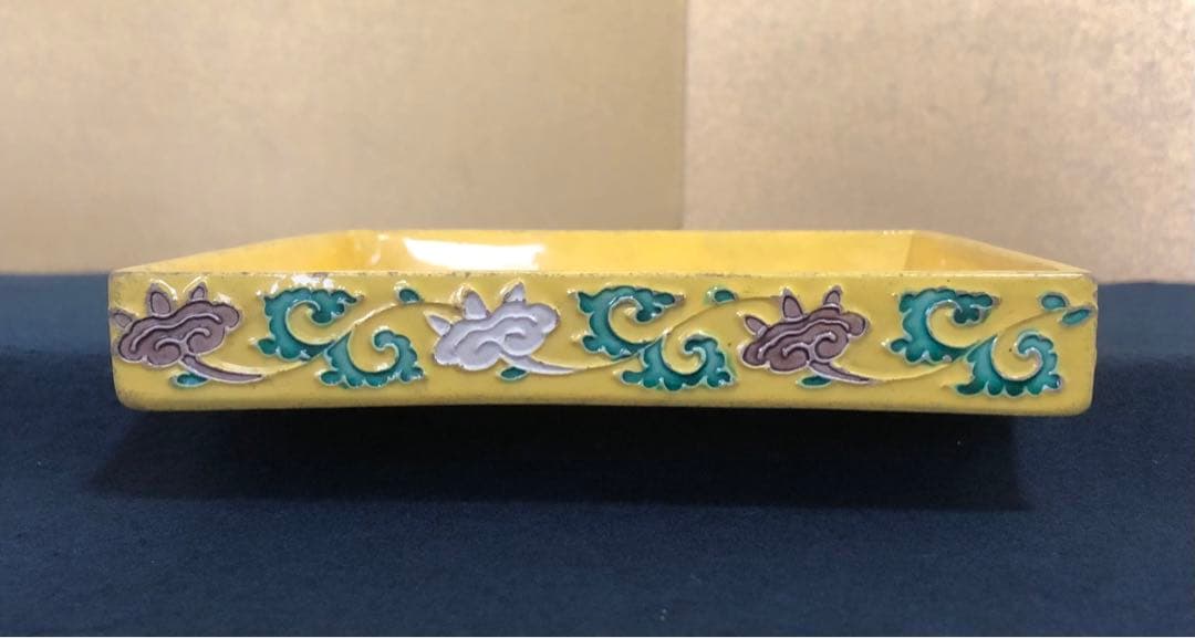 《R》中国古玩 三彩 角皿5客 銘々皿 木箱　251204お3