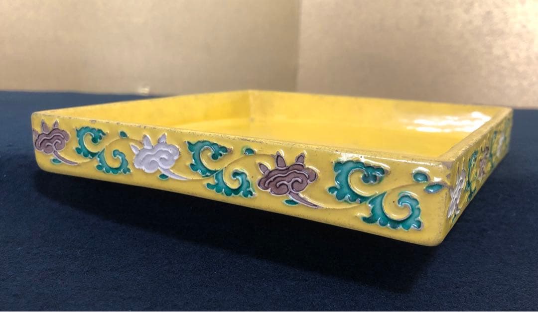 《R》中国古玩 三彩 角皿5客 銘々皿 木箱　251204お3