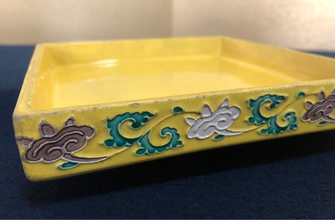 《R》中国古玩 三彩 角皿5客 銘々皿 木箱　251204お3