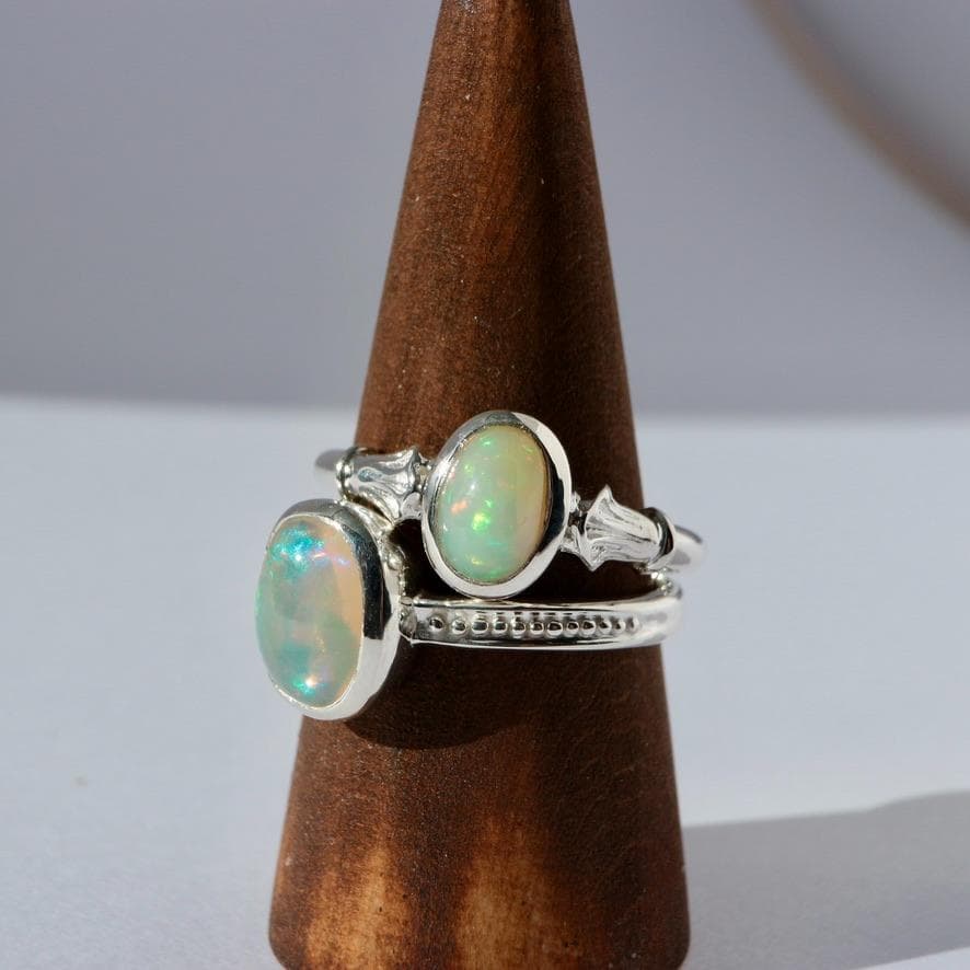 アンティーク風エチオピアオパールのリング　12号／Silver925