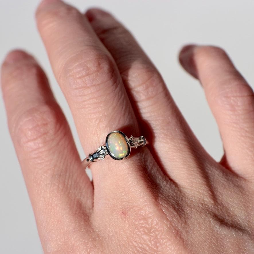アンティーク風エチオピアオパールのリング　12号／Silver925