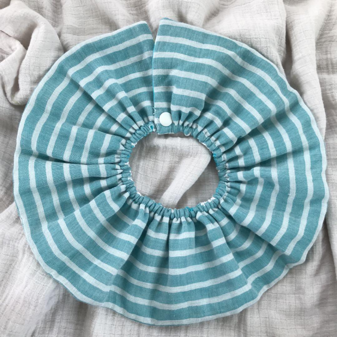 ★ミントランダムドット×ラムネボーダー★ ハンドメイド　リバーシブル　スタイ