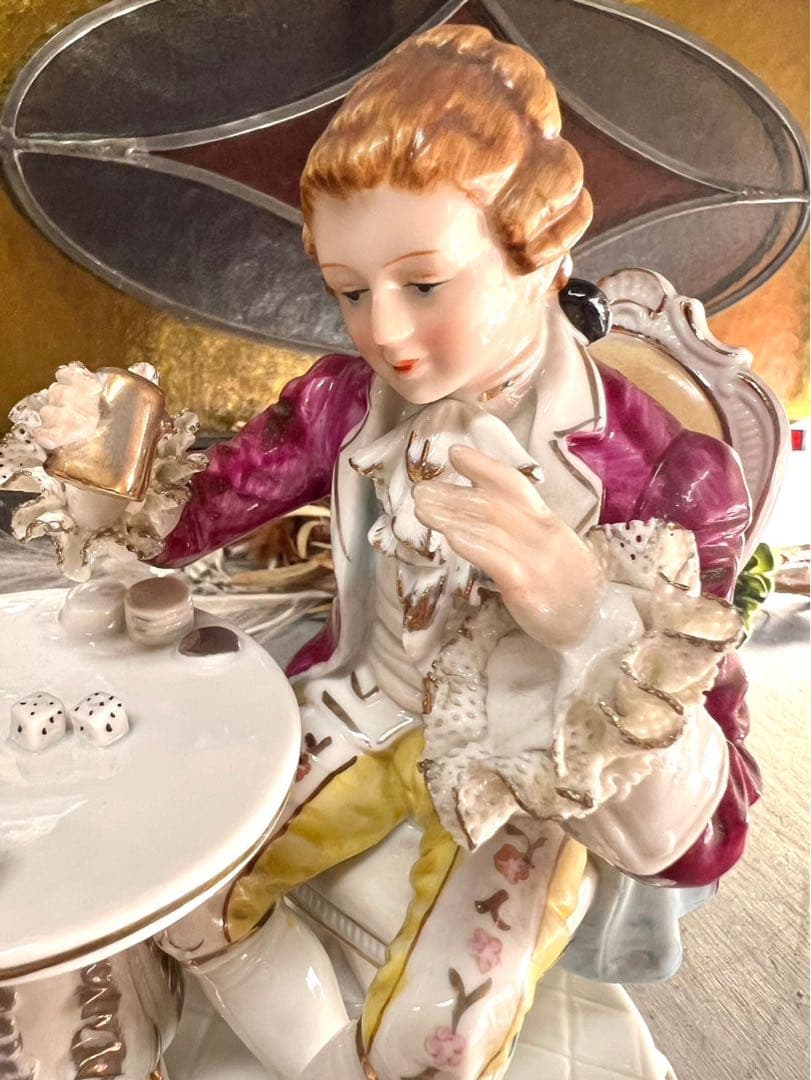 陶器 置物 貴婦人 男爵 貴族 フィギュリン インテリア アンティーク