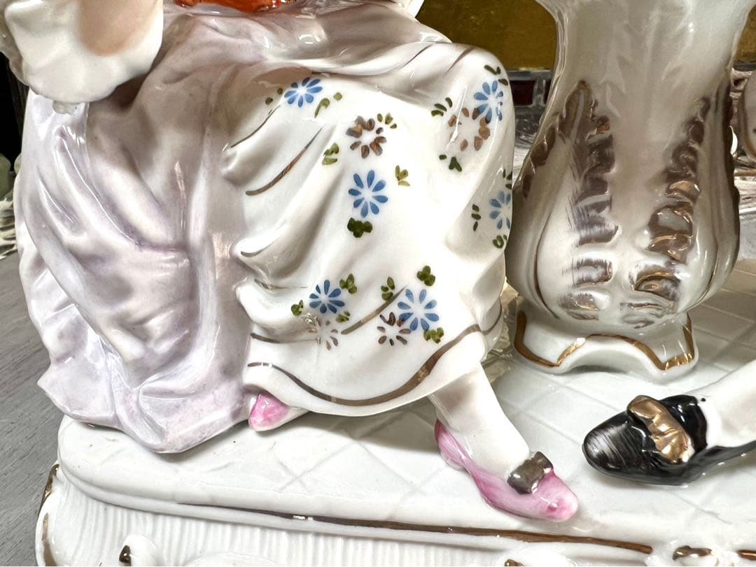 陶器 置物 貴婦人 男爵 貴族 フィギュリン インテリア アンティーク