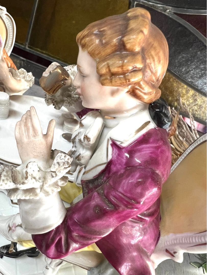 陶器 置物 貴婦人 男爵 貴族 フィギュリン インテリア アンティーク