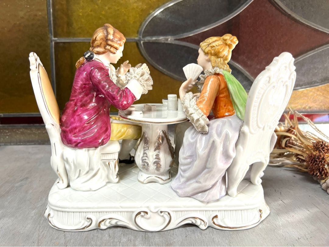 陶器 置物 貴婦人 男爵 貴族 フィギュリン インテリア アンティーク