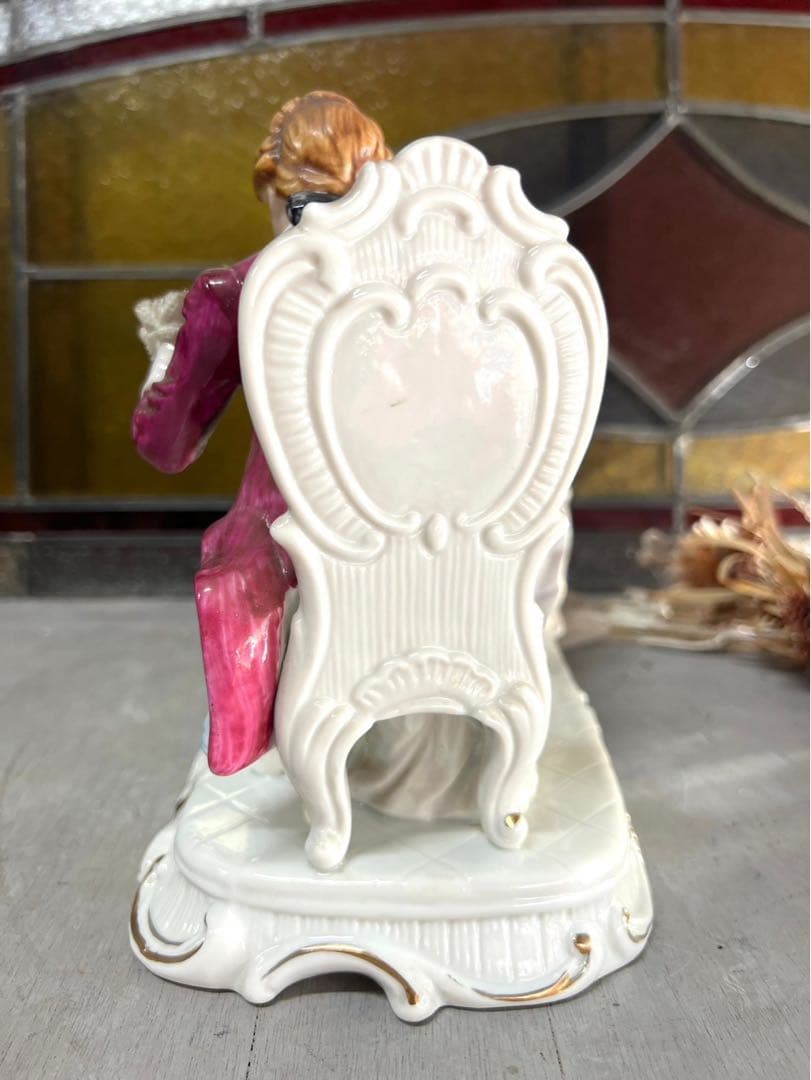 陶器 置物 貴婦人 男爵 貴族 フィギュリン インテリア アンティーク