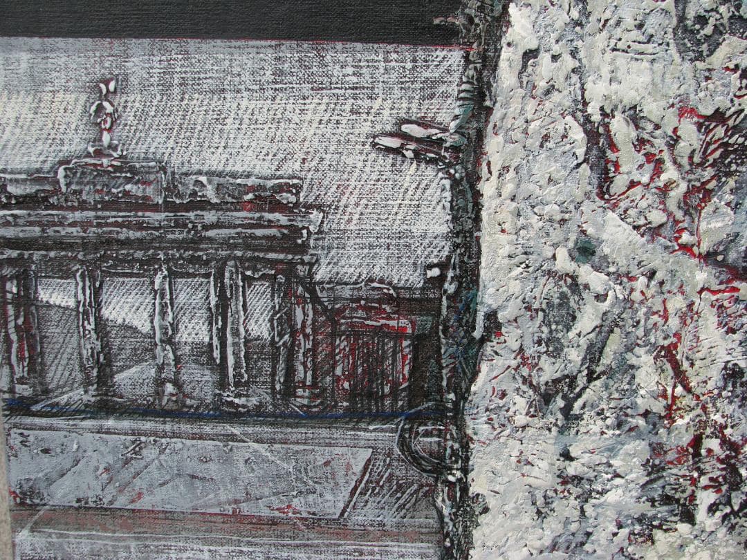 木村二朗「ベルリンの壁跡」10号油彩,封蝋的マチエル,洒落た構成