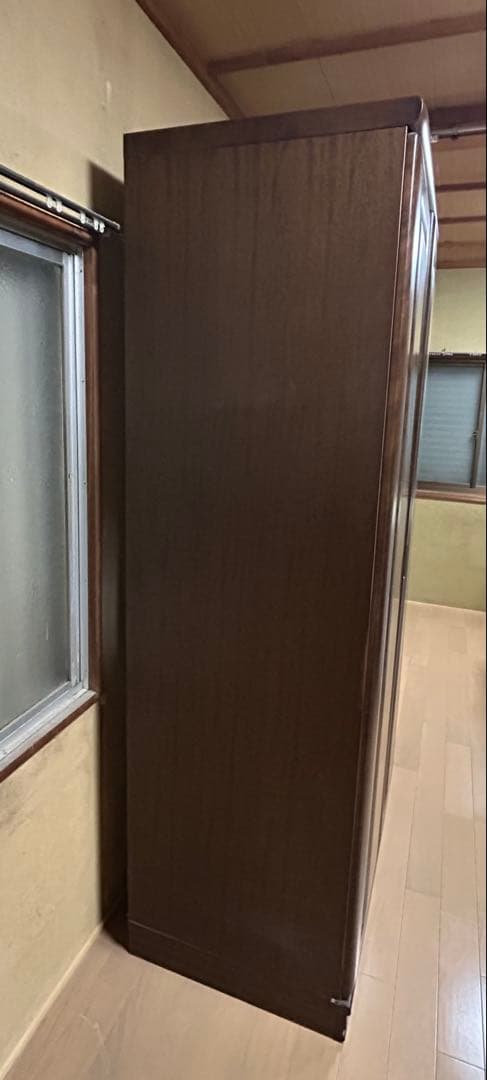 ダークブラウン 木製 クローゼット 衣類収納