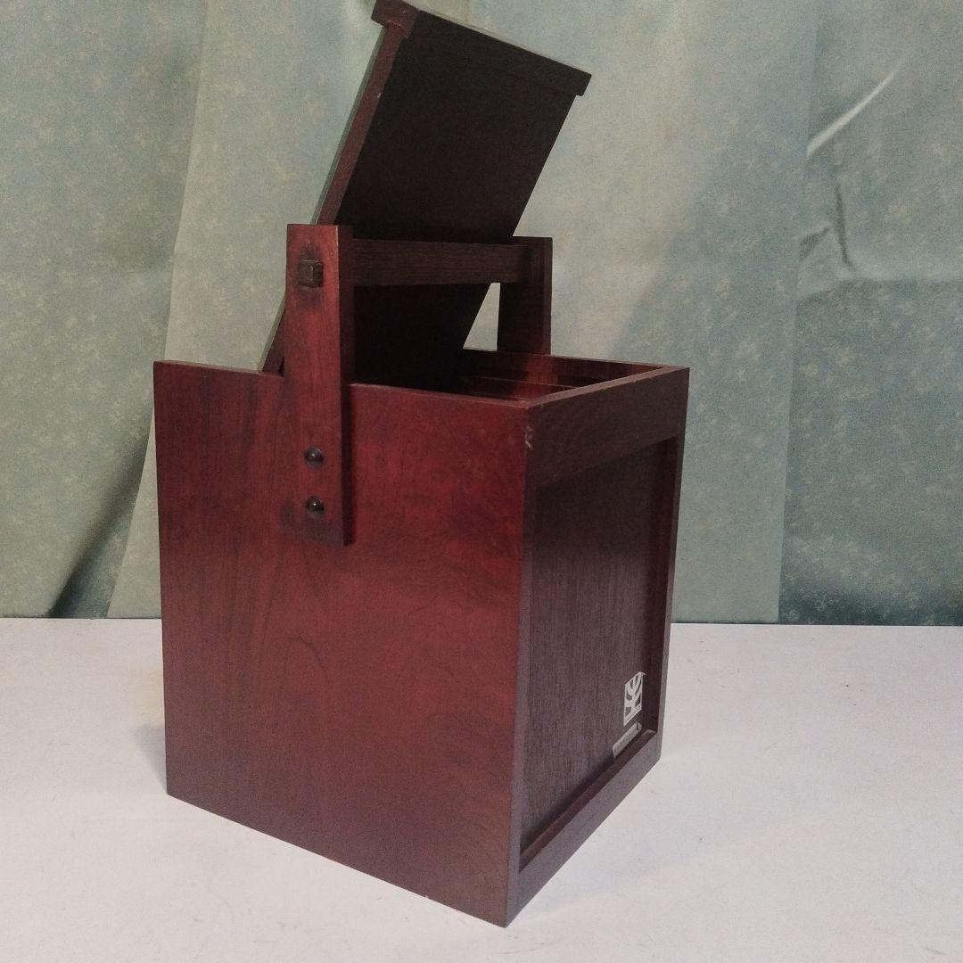 京都古民家より、昭和の鏡付化粧ケース　メイクボックス　木製手提げ