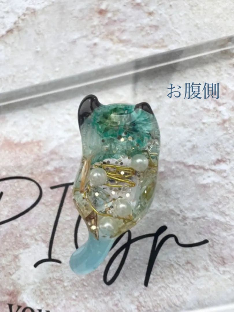 【No.156】オルゴナイト じゃれ猫 ブルーアパタイト パワーストーン