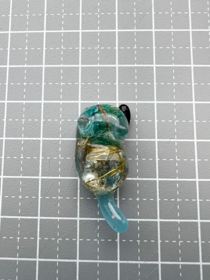 【No.156】オルゴナイト じゃれ猫 ブルーアパタイト パワーストーン