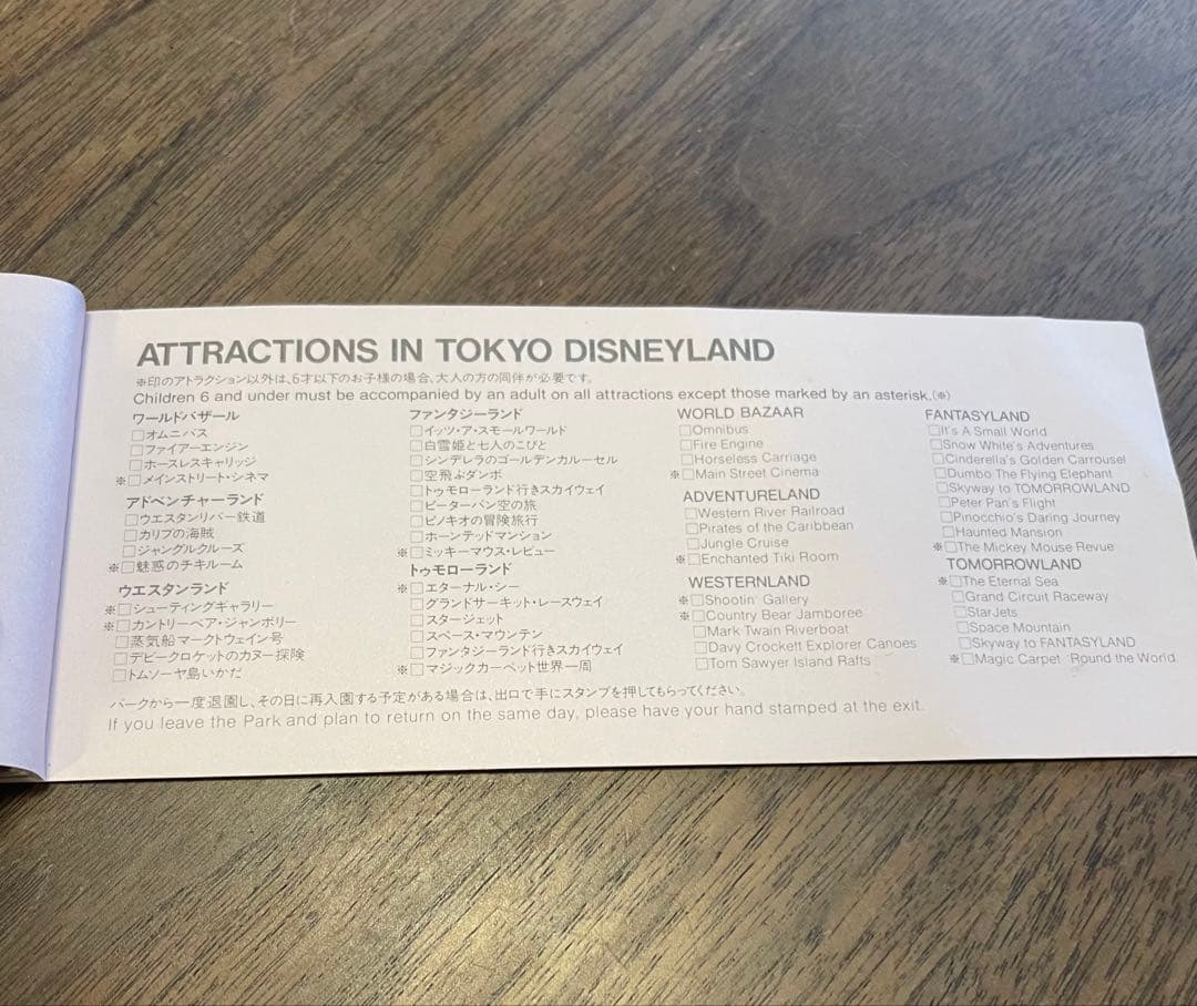 東京ディズニーランド　開園当初(1983年頃)のチケットブック