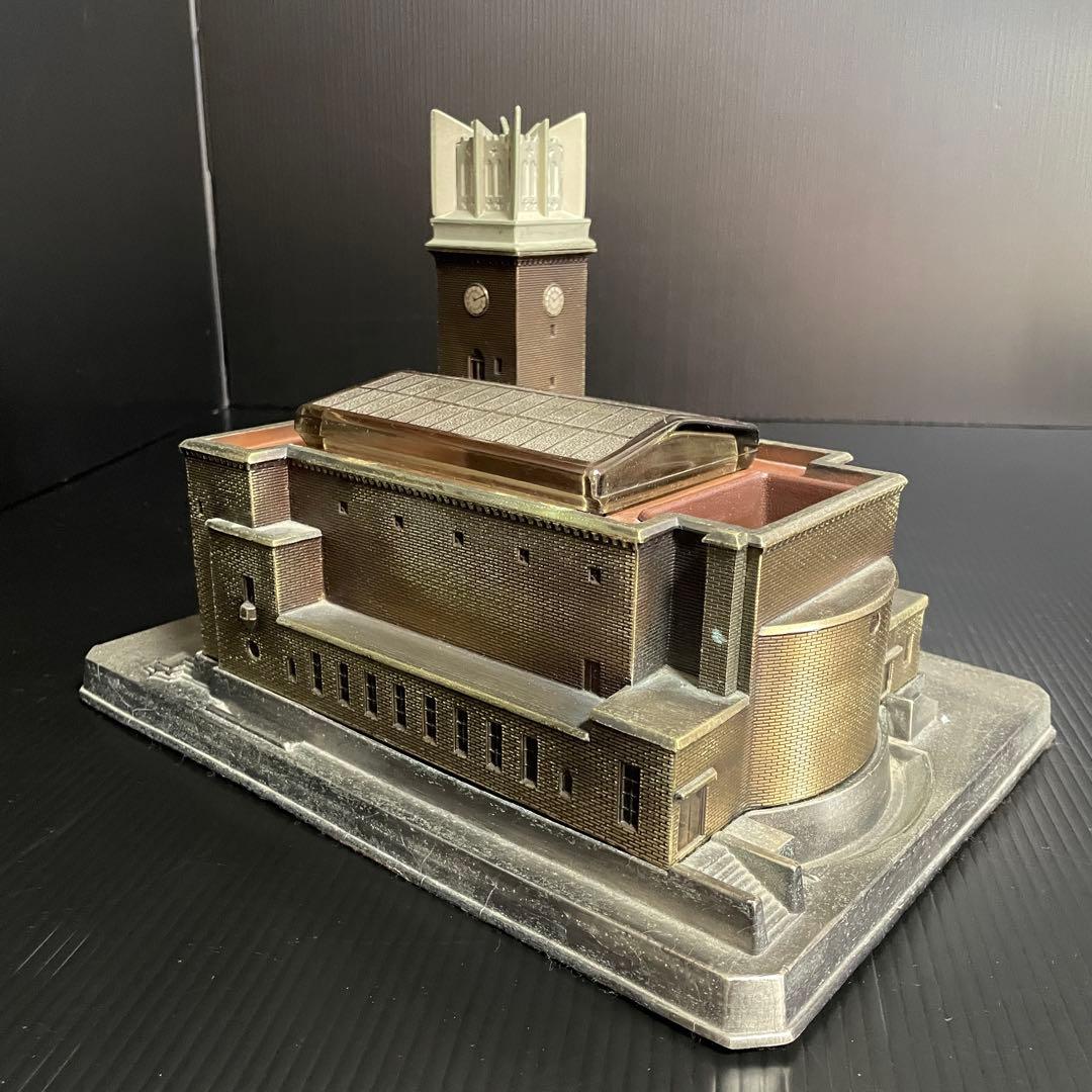 【希少】早稲田大学 大隈記念講堂 鋳物 タバコケース ライター アンティーク