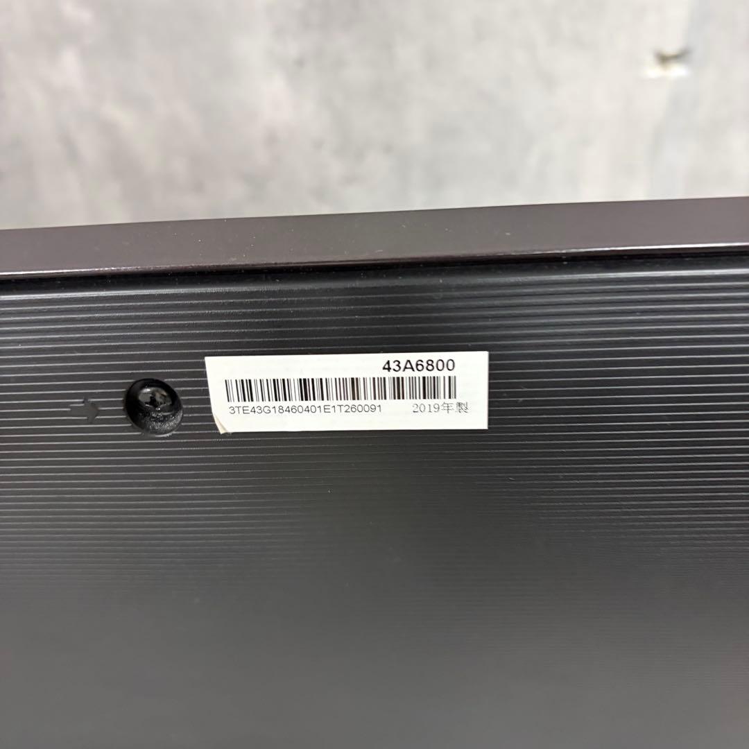 hisense 43型 4K スマートテレビ 43A6800 2019年製