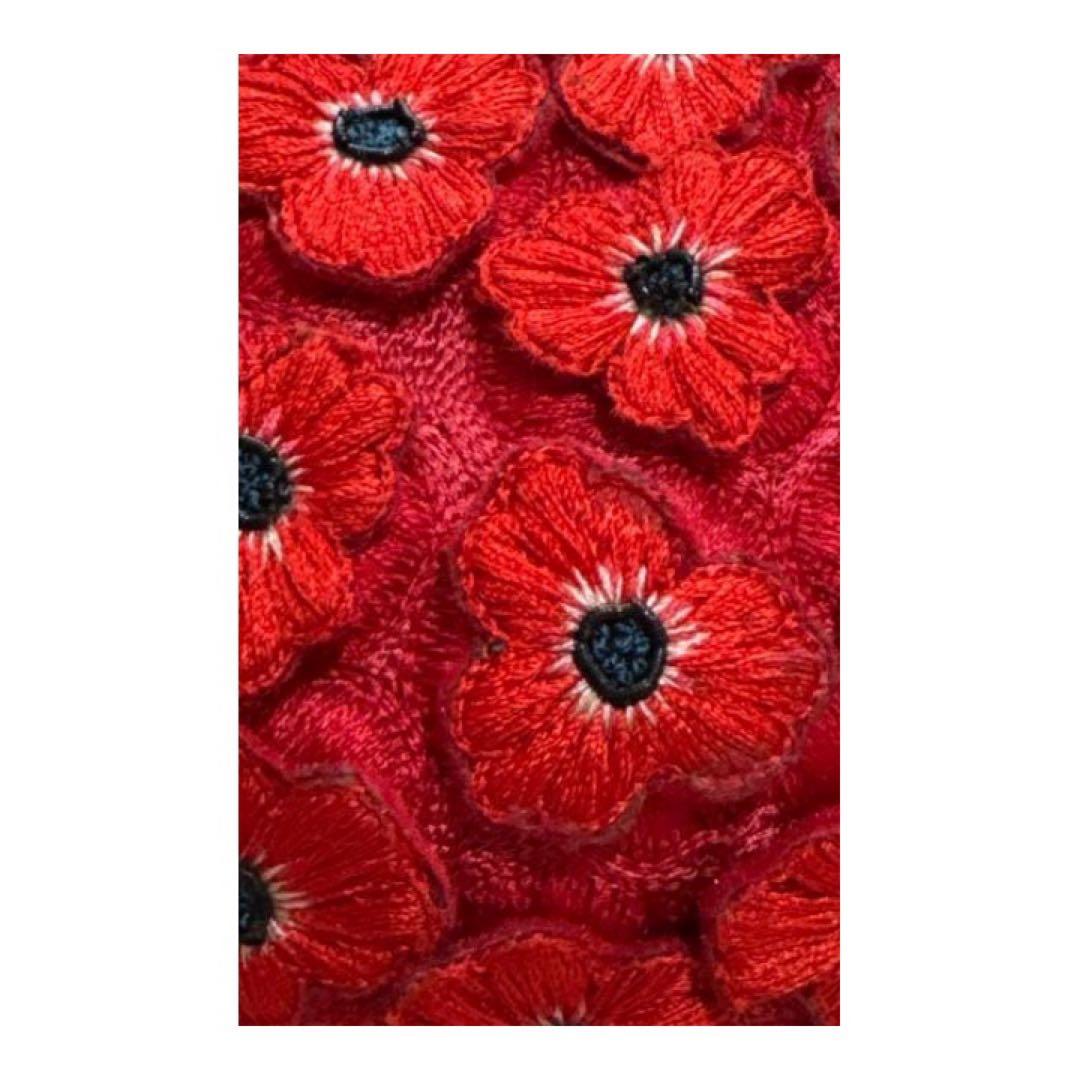 Ray BEAMS購入 希少 立体フラワー ボンネット 赤 花　刺繡