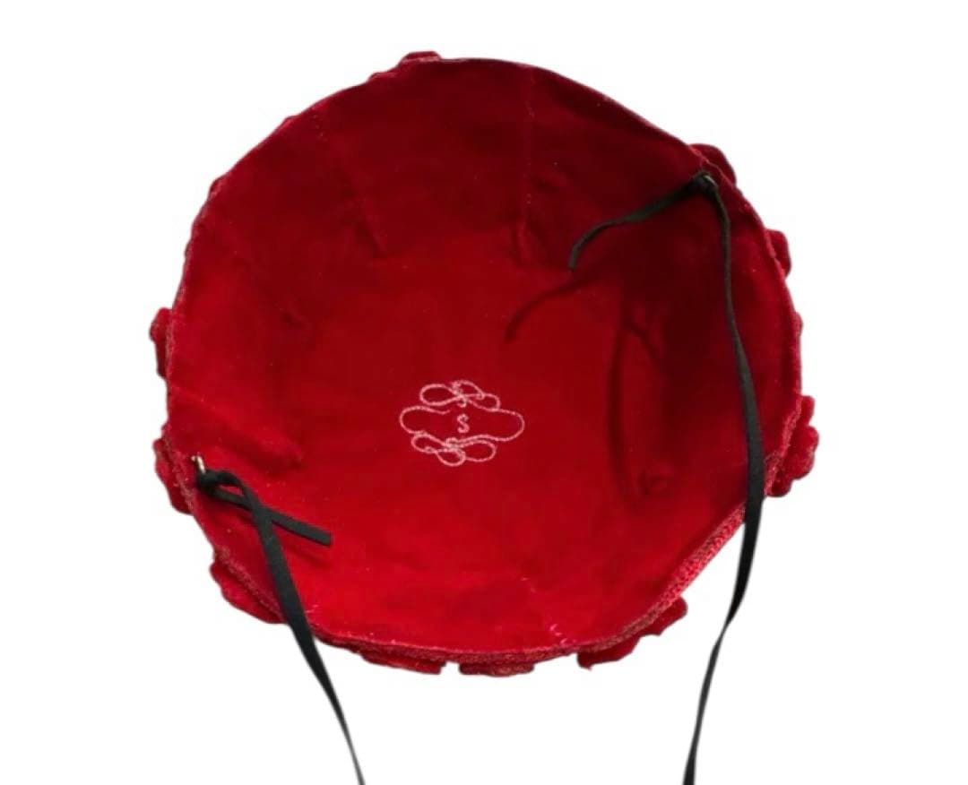 Ray BEAMS購入 希少 立体フラワー ボンネット 赤 花　刺繡