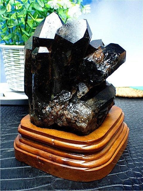 1260gAAA級魔除け天然モリオン黒水晶クラスターYT6C6/193C07C