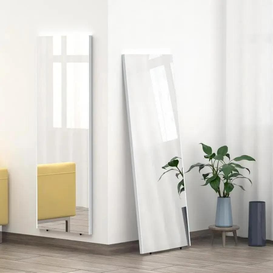スタンドミラー 全身鏡 姿見鏡 壁掛け 2Way フィルムミラー　【ホワイト】