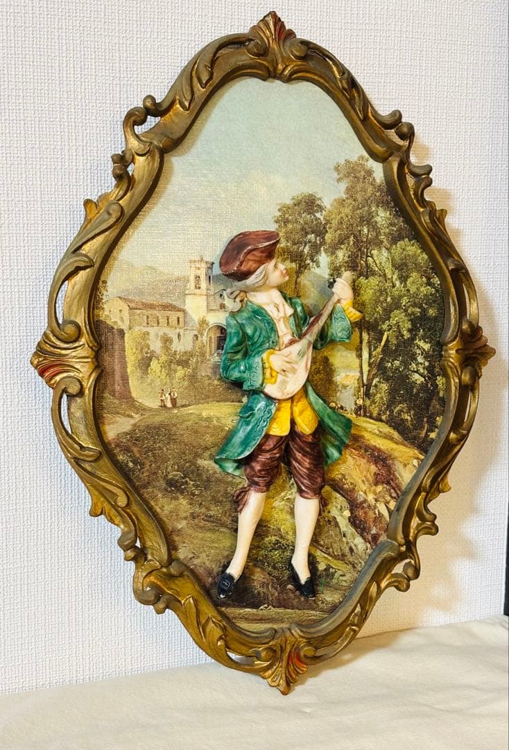 【イタリア製】ヴィンテージ 3D立体壁飾り 43cm アンティーク 雑貨