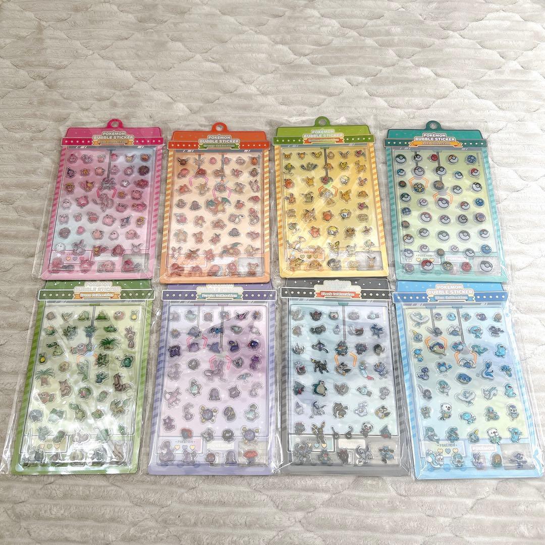 韓国限定 日本未発売　ポップアップ ポケモン バブルステッカー 8種　セット